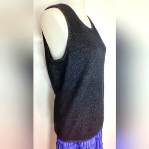 CASHMERE METALLIC SLEEVELESS SWEATER